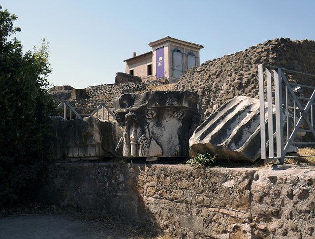 Fragments from the Temple of Apollo on the Palatine Hill in Rome, July 2012