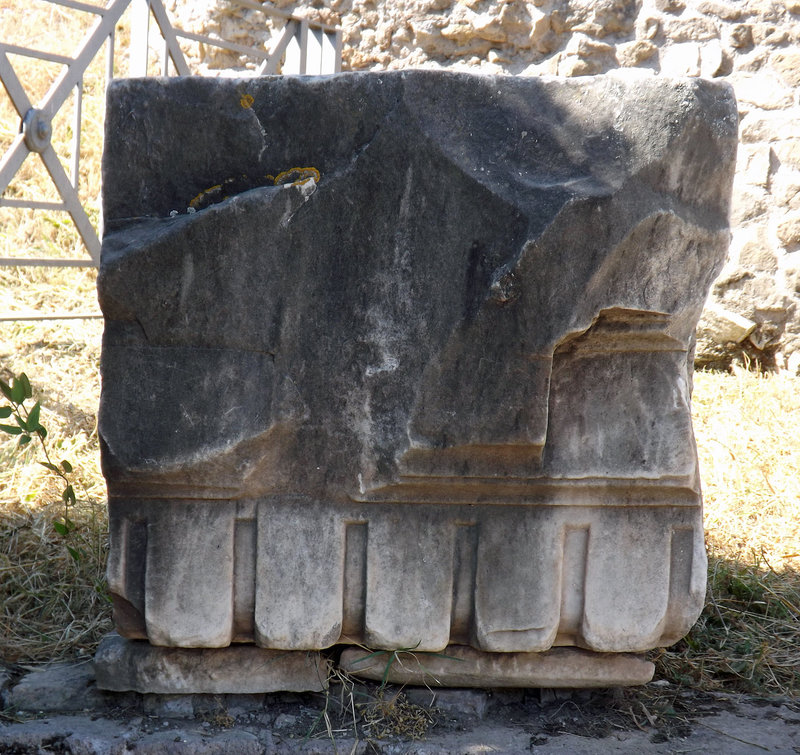 Fragment with Dentils from the Temple of Apollo on the Palatine Hill in Rome, July 2012