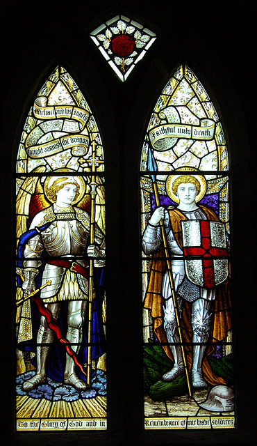 Detail of Stained Glass, Kirk Langley Church, Derbyshire