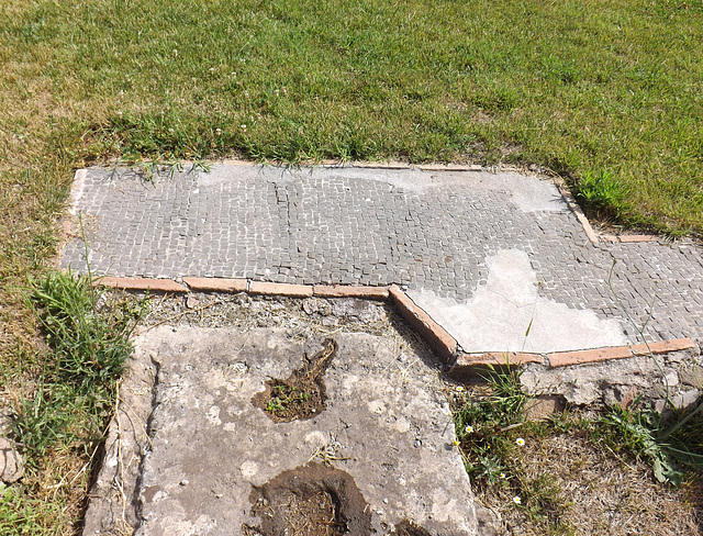 Remains of a Black Floor Mosaic in the House of the Vestal Virgins in the Forum Romanum, June 2012