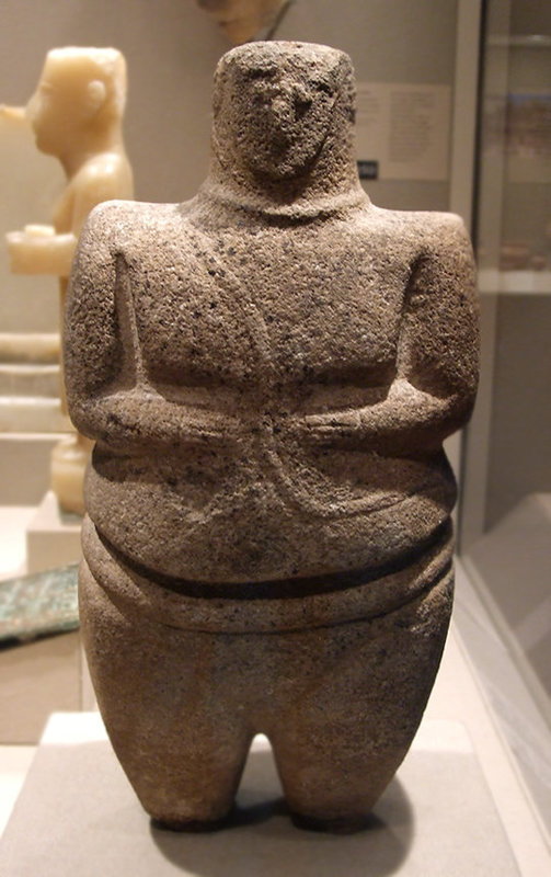 Standing Female Wearing a Strap and a Necklace in the Metropolitan Museum of Art, July 2010
