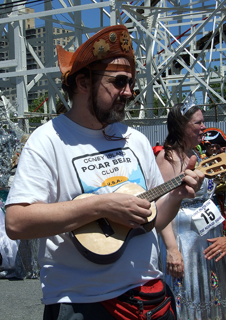 Polar Bear Musician at the Coney Island Mermaid Parade, June 2007