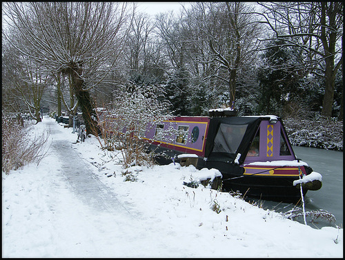 canal path in snow