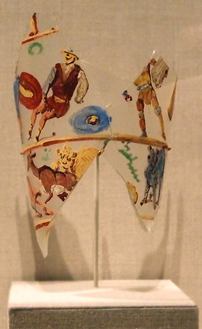 Fragments of a Roman Glass Beaker Painted with Gladiators in the Metropolitan Museum of Art,  May 2007