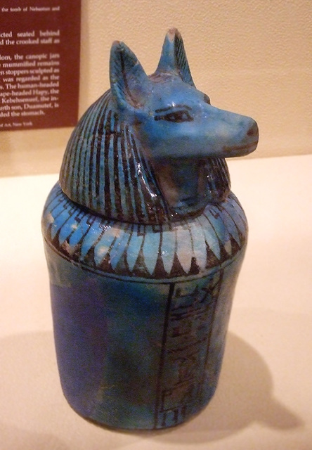 Faience Canopic Jar in the University of Pennsylvania Museum, November 2009