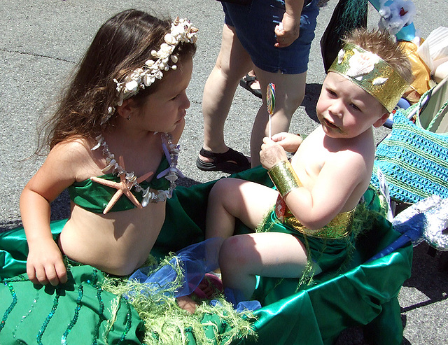 Baby Mermaid & Neptune at the Coney Island Mermaid Parade, June 2007