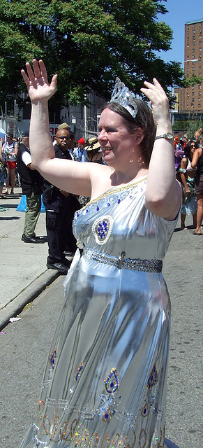 Dancing Silver Mermaid at the Coney Island Mermaid Parade, June 2007