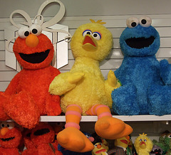 Elmo, Big Bird, and Cookie Monster at FAO Schwarz, May 2011