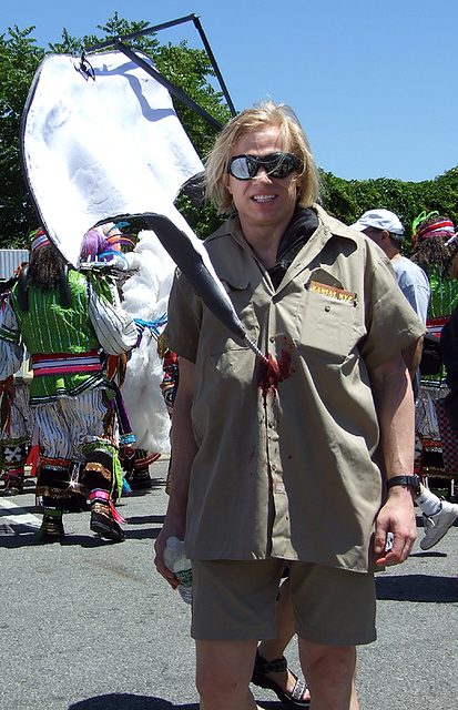 Steve Irwin and Stingray at the Coney Island Mermaid Parade, June 2007