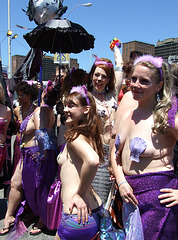 Purple Cat-Mermaids at the Coney Island Mermaid Parade, June 2007