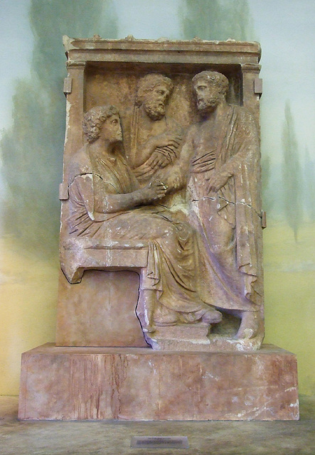 Attic Pentelic Marble Grave Stele in the University of Pennsylvania Museum, November 2009