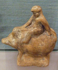 Terracotta Rattle with a Child Riding a Boar in the University of Pennsylvania Museum, November 2009