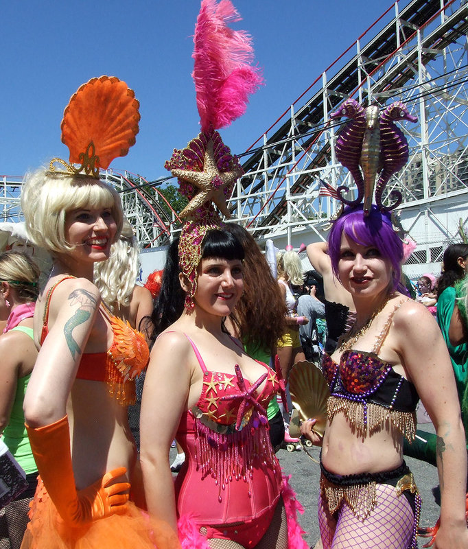 Three Mermaids at the Coney Island Mermaid Parade, June 2007