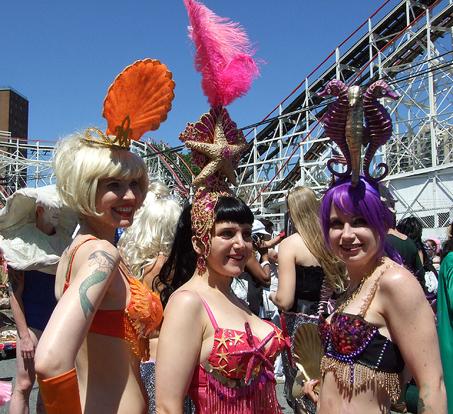 Three Mermaids at the Coney Island Mermaid Parade, June 2007