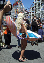 Clam Shell Mermaid and the Paparazzi at the Coney Island Mermaid Parade, June 2007