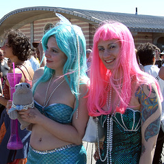 Mermaids on the Boardwalk at the Coney Island Mermaid Parade, June 2007