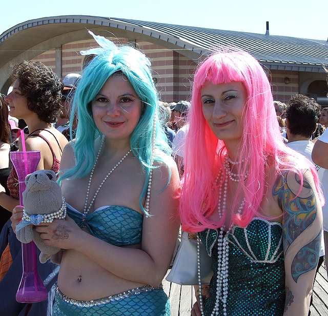 Mermaids on the Boardwalk at the Coney Island Mermaid Parade, June 2007