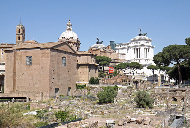 View of the Imperial Fora from the Templum Pacis in Rome, June 2012