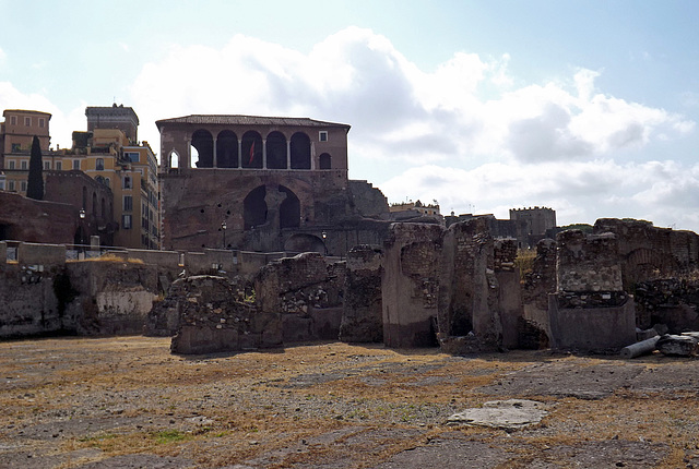 Remains of a Medieval Monastery in the Forum of Trajan in Rome, July 2012