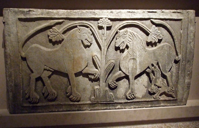 Marble Panel with Lion Family in the Metropolitan Museum of Art, August 2007