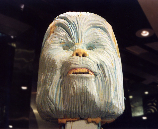 "In God We Trust": Giant Chewbacca Pez Dispenser Sculpture by Folkert de Jong at Lever House in NY, Feb. 2007