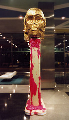 "In God We Trust": Giant C3PO Pez Dispenser Sculpture by Folkert de Jong at Lever House in NY, Feb. 2007