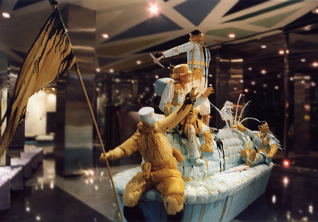 "In God We Trust" Sculpture by Folkert de Jong at Lever House in NY, Feb. 2007