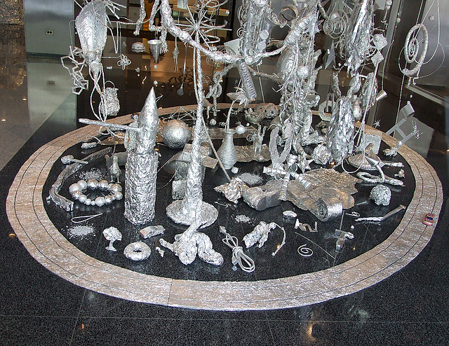 Detail of "Aluminum Foil Thing" Sculpture by Tom Friedman at Lever House, June 2007