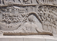 Detail of the Bridge over the Danube on the Column of Trajan in Rome, July 2012