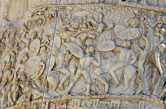 Detail of a Battle on the Column of Trajan in Rome, July 2012