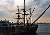 Sunset on the Godspeed at the South Street Seaport, July 2006