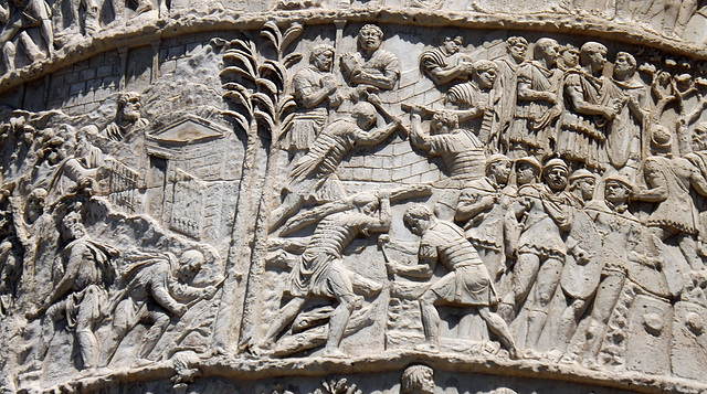 Detail of the Column of Trajan in Rome, July 2012