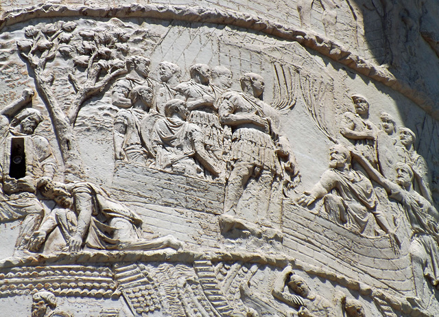 Detail of the Column of Trajan in Rome, July 2012