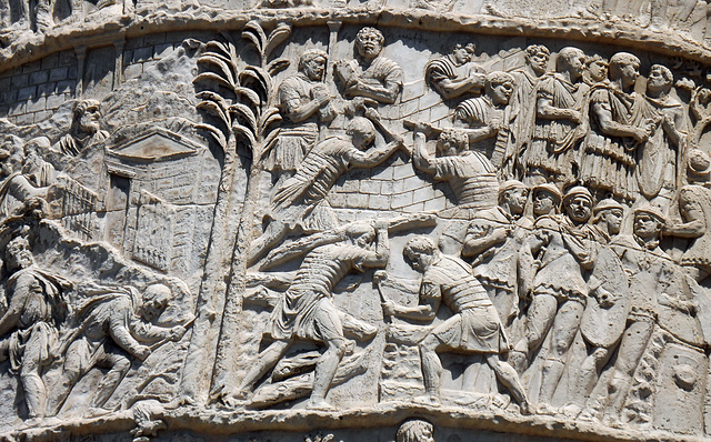 Detail of the Column of Trajan in Rome, July 2012