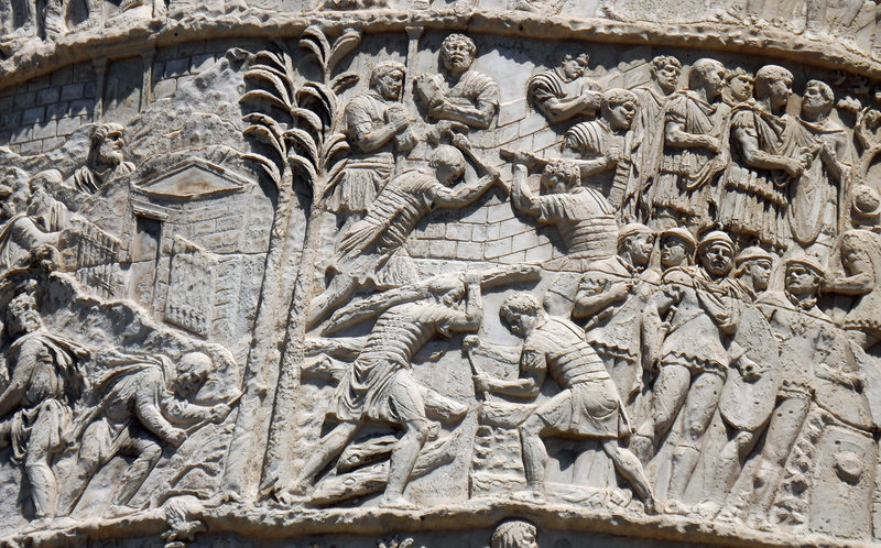 Detail of the Column of Trajan in Rome, July 2012