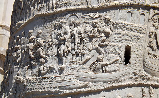 Detail of the Column of Trajan in Rome, July 2012