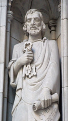 Detail of a Portal Sculpture of a Saint on St. Thomas Church on 5th Avenue, August 2010