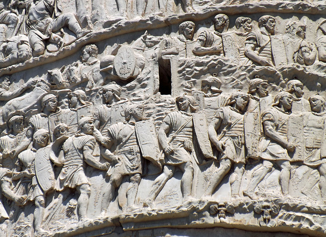 Detail of the Column of Trajan in Rome, July 2012