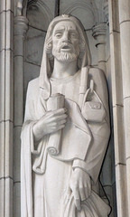 Detail of a Portal Sculpture of a Saint on St. Thomas Church on 5th Avenue, August 2010