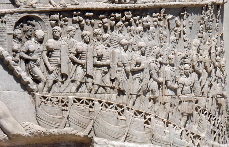 Detail of the Column of Trajan in Rome, July 2012