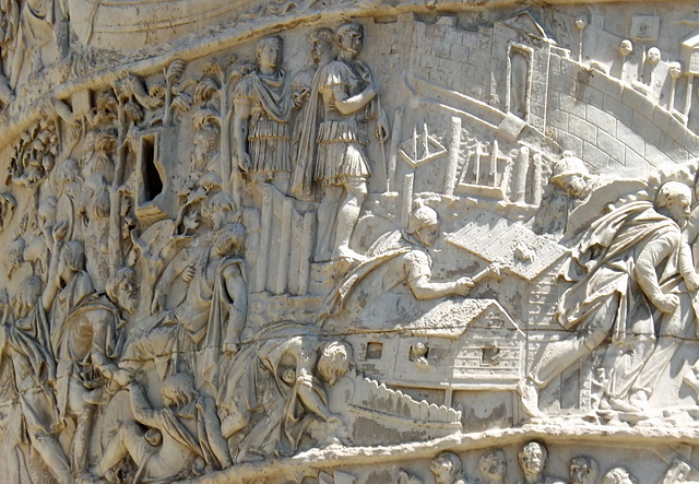 Detail of the Column of Trajan in Rome, July 2012