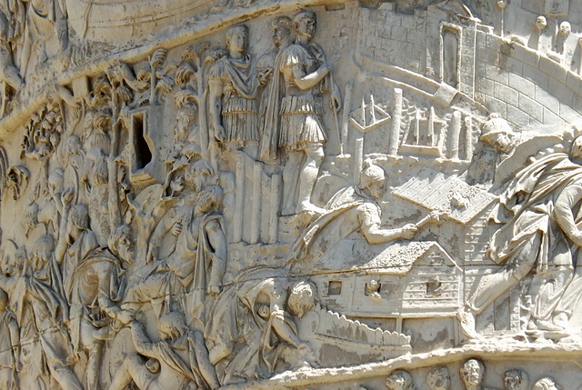 Detail of the Column of Trajan in Rome, July 2012