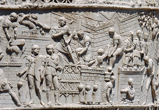 Detail of the Column of Trajan in Rome, July 2012