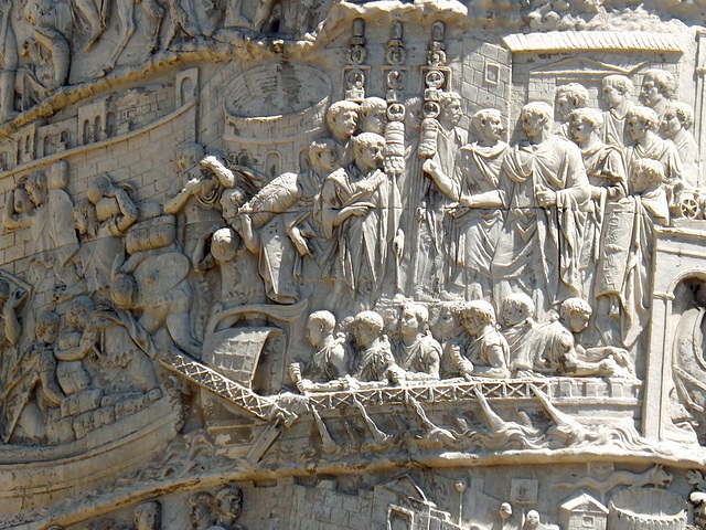 Detail of the Column of Trajan in Rome, July 2012