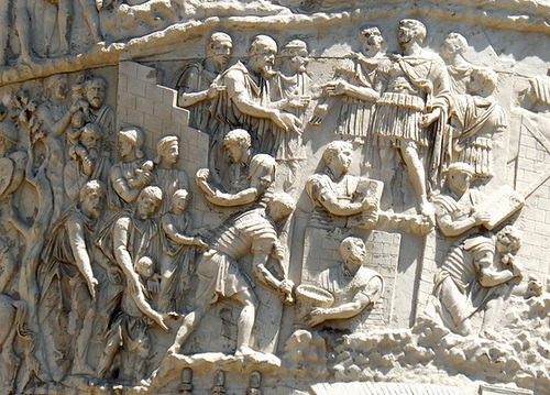 Detail of the Column of Trajan in Rome, July 2012