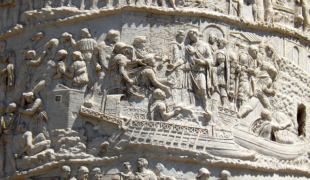 Detail of the Column of Trajan in Rome, July 2012