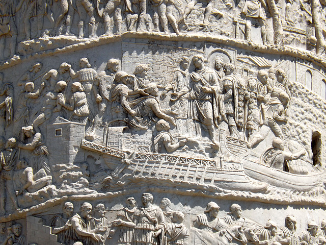 Detail of the Column of Trajan in Rome, July 2012