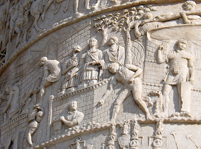 Detail of the Column of Trajan in Rome, July 2012