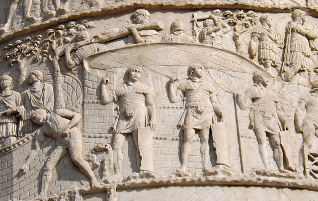 Detail of the Column of Trajan in Rome, July 2012