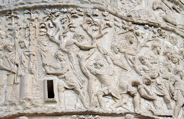 Detail of the Column of Trajan in Rome, July 2012